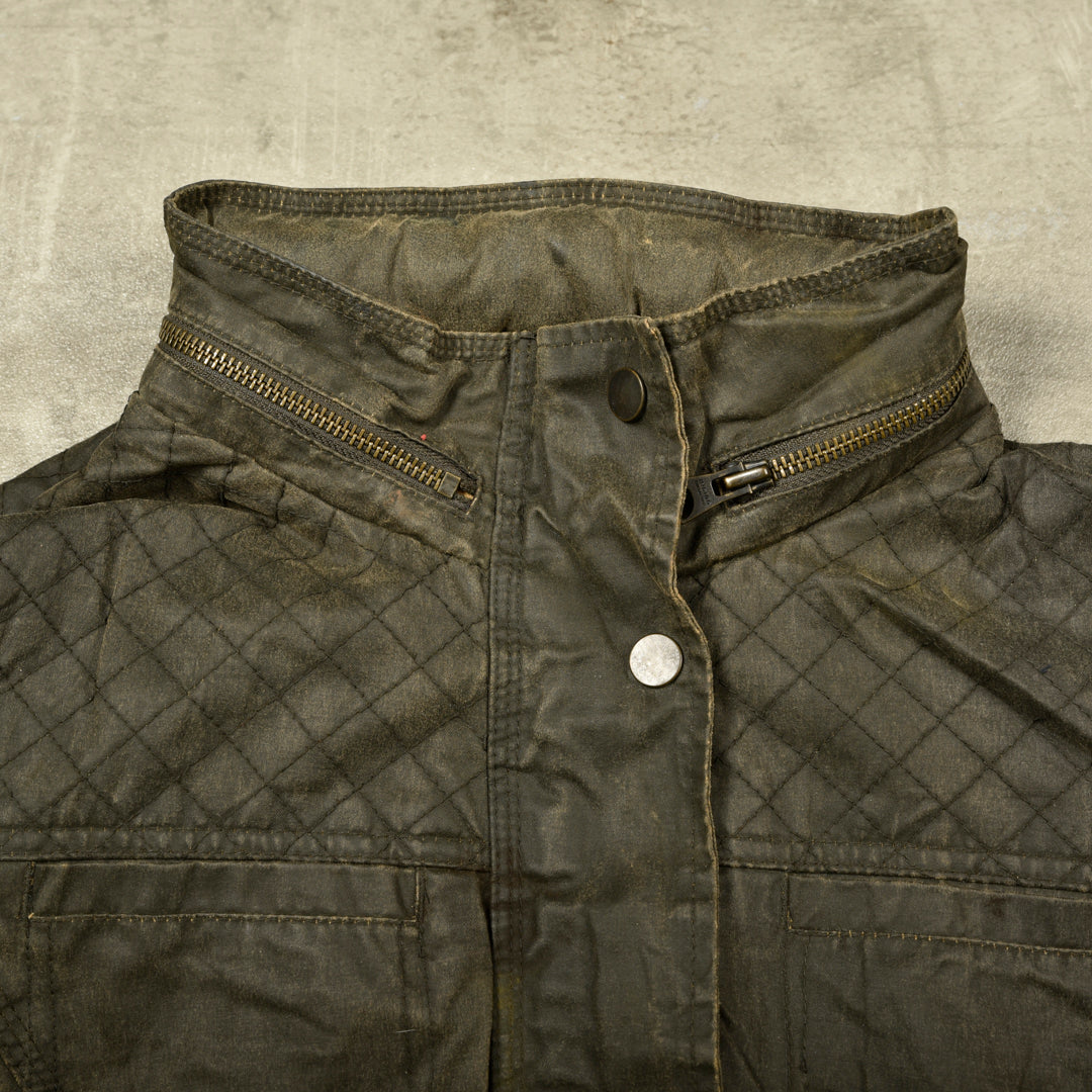 WAXED FIELD JACKET KHAKI GREEN - XS