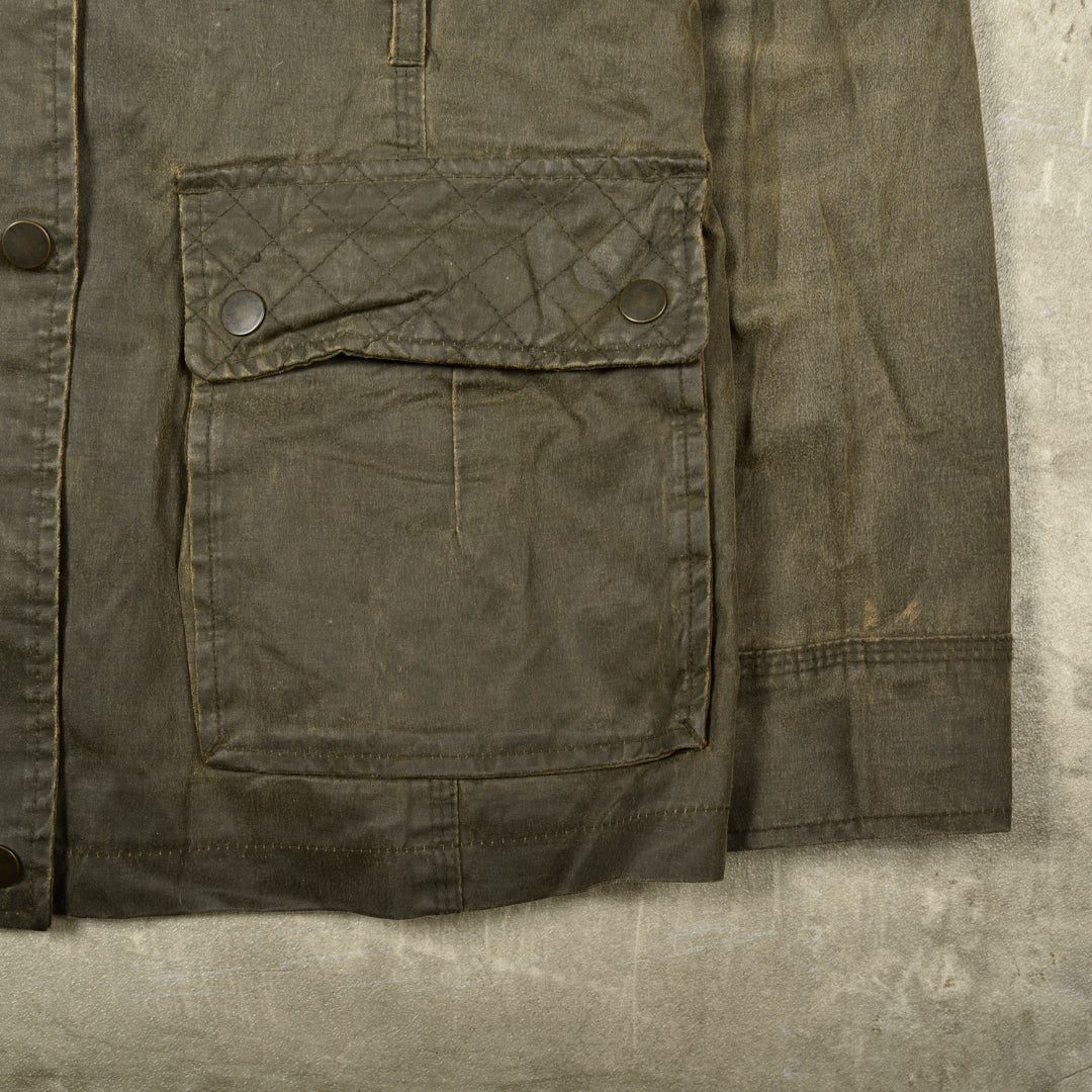 WAXED FIELD JACKET KHAKI GREEN - XS