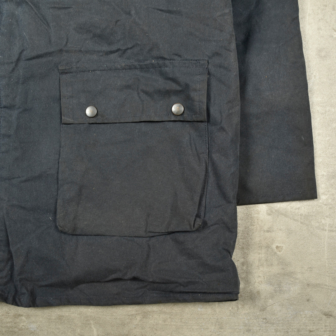 VINTAGE WAXED JACKET BLUE - M