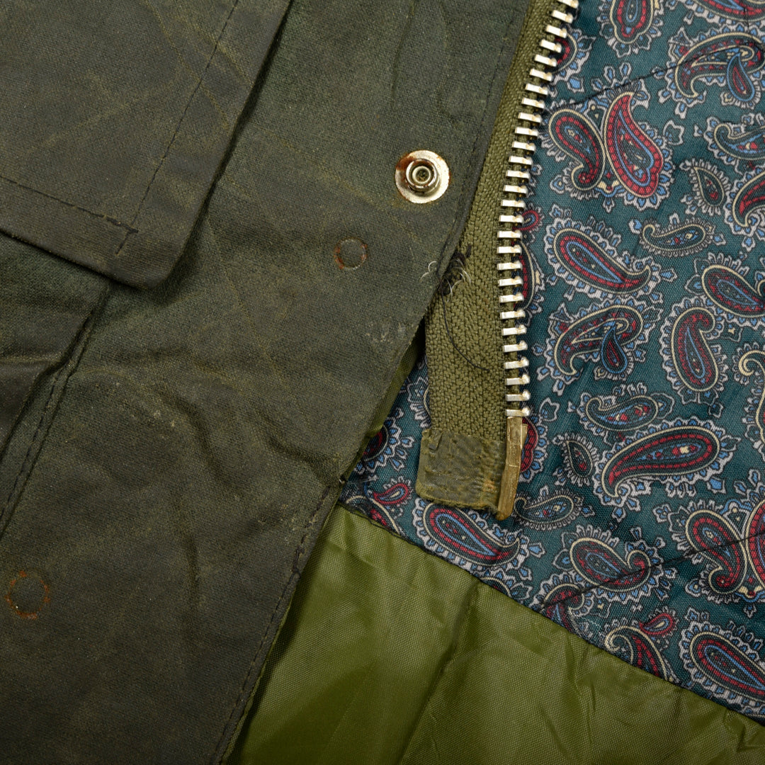 VINTAGE WAXED JACKET GREEN - XS