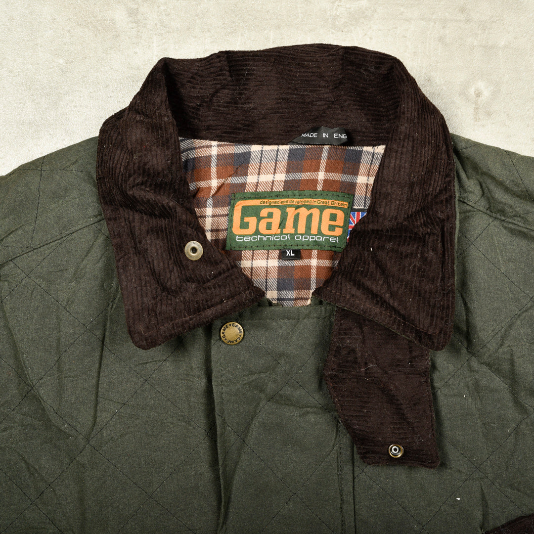 VINTAGE WAXED HUNTING JACKET GREEN - XL