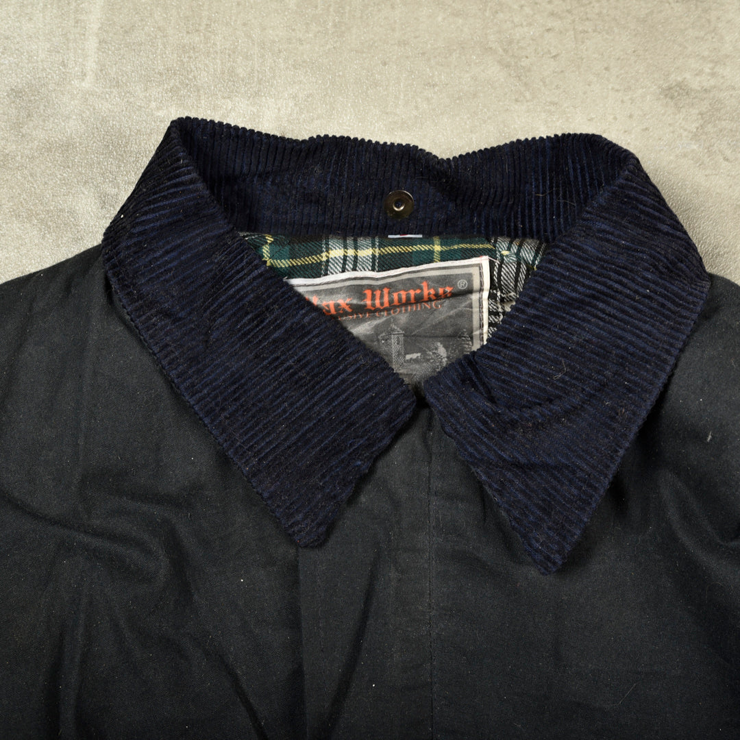 VINTAGE WAXED JACKET BLUE - L