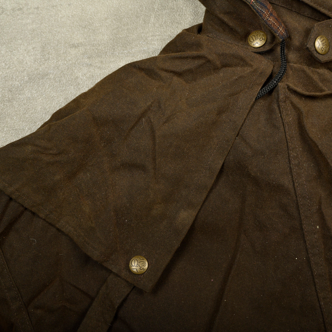 VINTAGE WAXED PARKA JACKET BROWN - XL