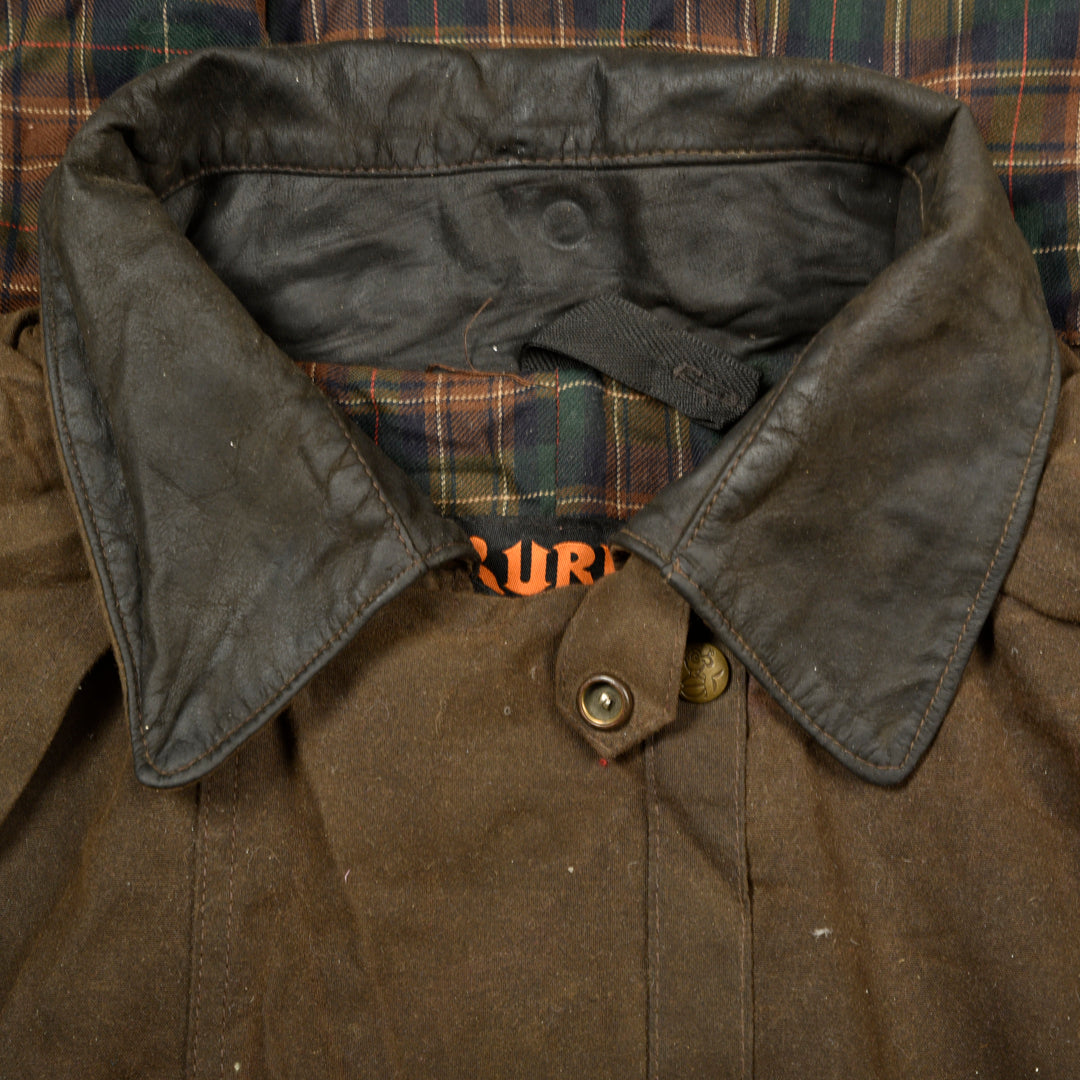 VINTAGE WAXED PARKA JACKET BROWN - XL