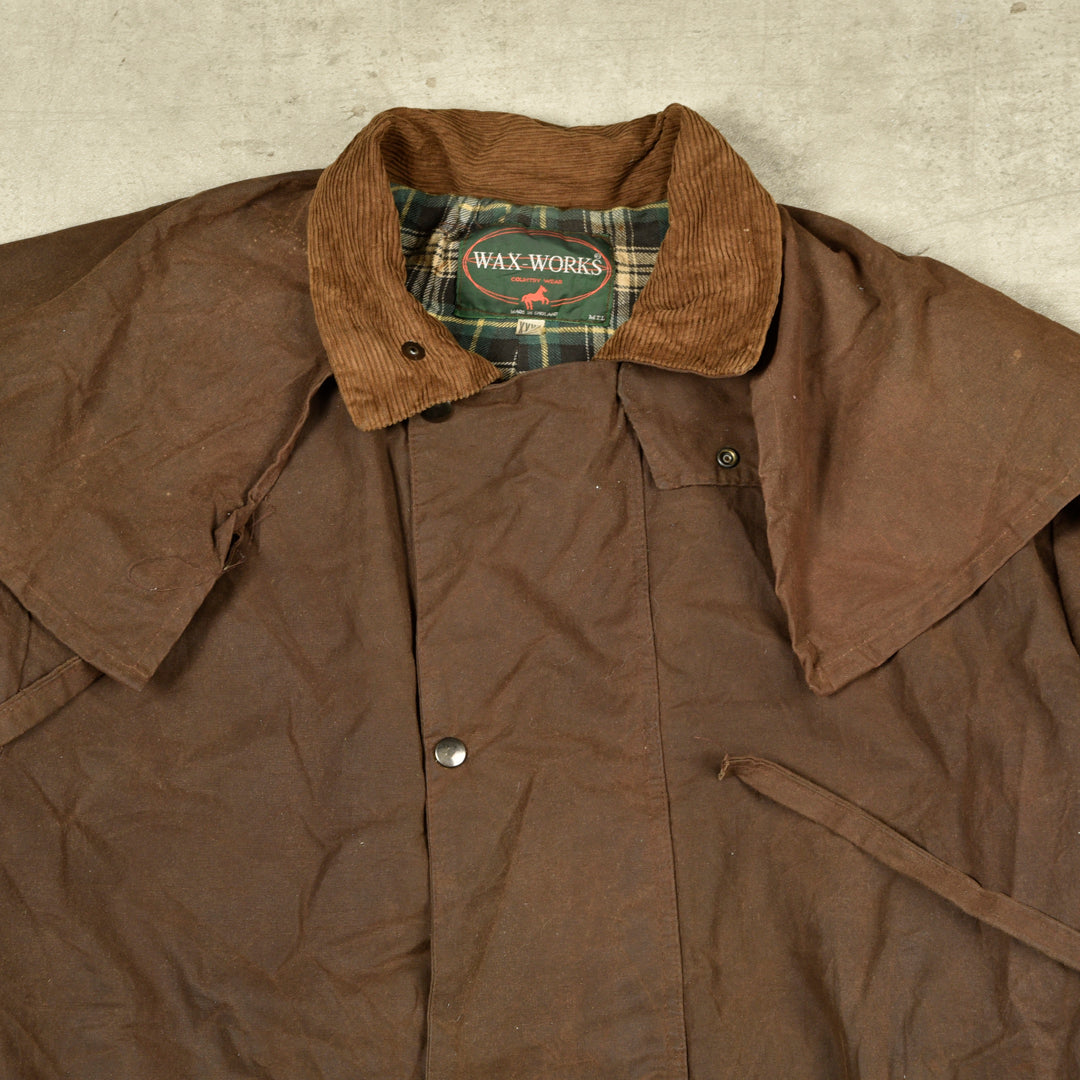 VINTAGE WAXED PARKA JACKET BROWN - 3XL