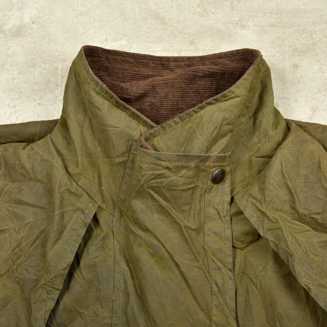 VINTAGE WAXED PARKA JACKET GREEN - XS