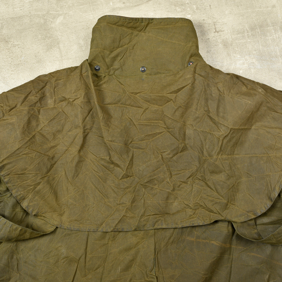 VINTAGE WAXED PARKA JACKET GREEN - XS