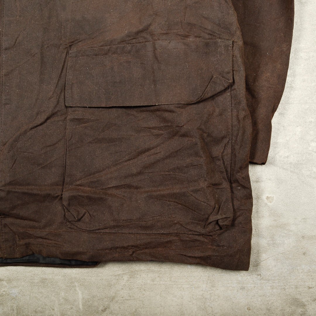 VINTAGE WAXED JACKET BROWN - XL