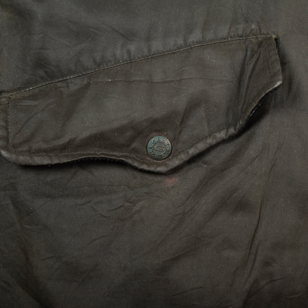 VINTAGE GANT WAXED JACKET BLACK - XXL