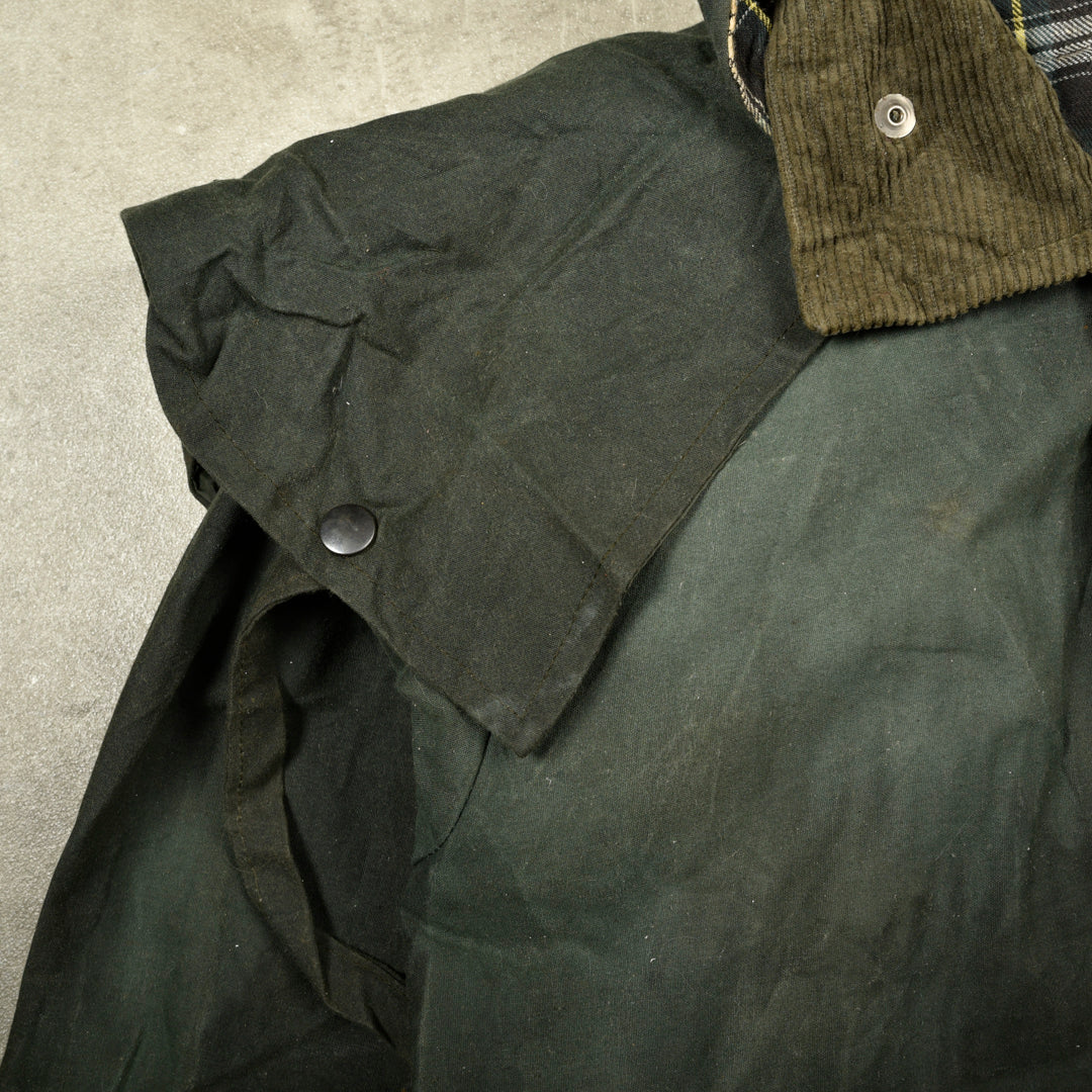 VINTAGE WAXED PARKA JACKET GREEN - S