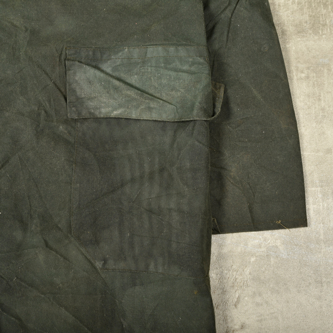 VINTAGE WAXED PARKA JACKET GREEN - S